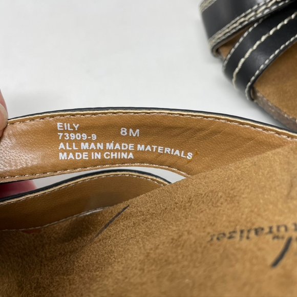 Naturalizer Womens Black Vegan Leather Heel Slip on Sandal Size 8 - Picture 7 of 11